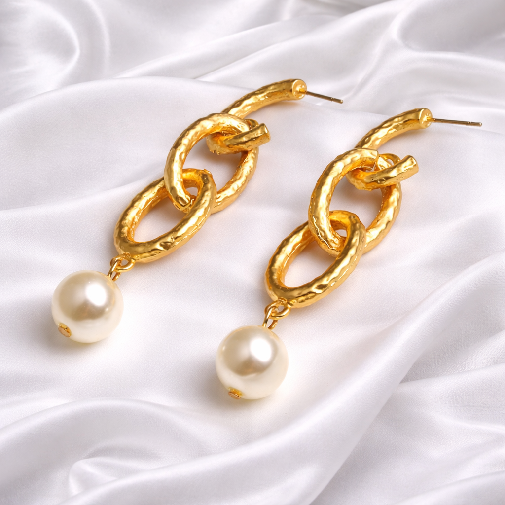 BAROQUE LINK CHAIN DROP EARRINGS
