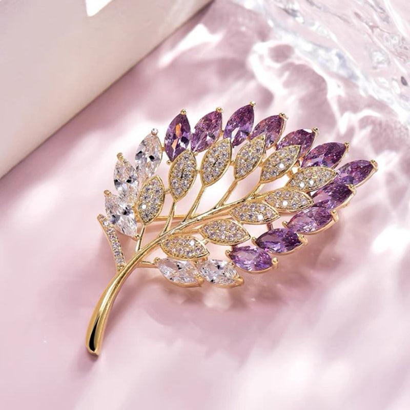 PURPLE LEAF BROOCH