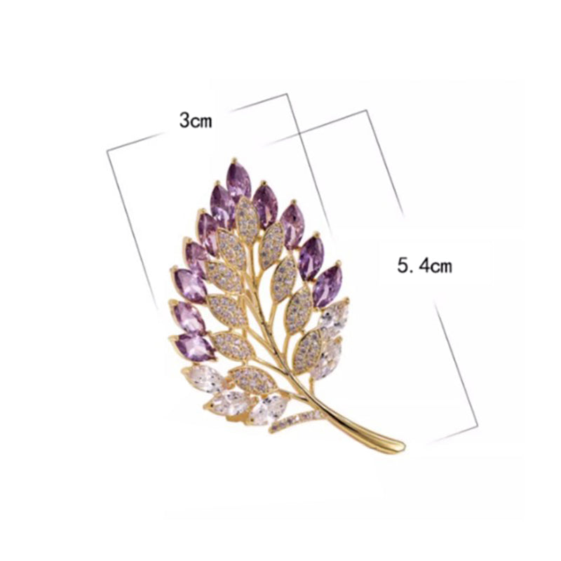 PURPLE LEAF BROOCH