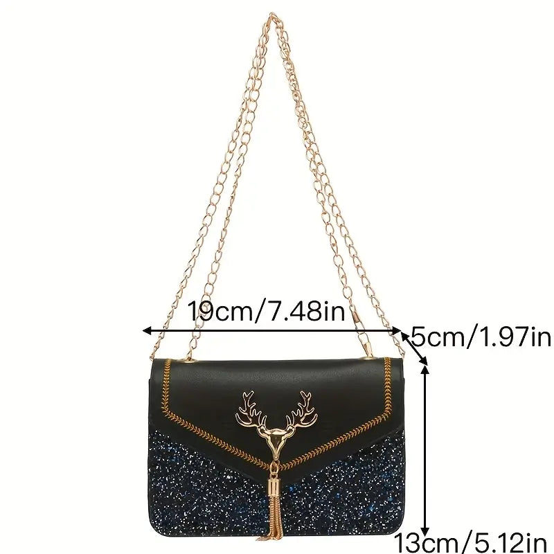GLITTERY ENVELOPE BAG
