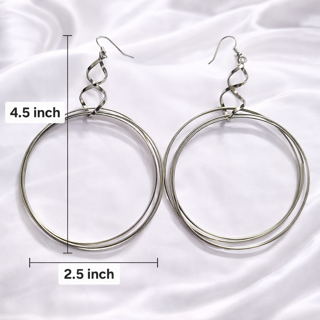 GOLD SPIRAL RINGS EARRINGS