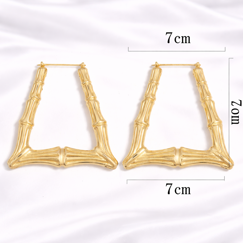 BAMBOO TRIANGULAR EARRINGS