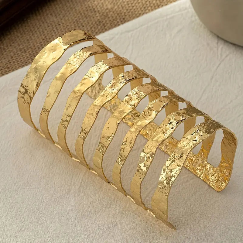 BOHEMIAN LAYERED OPEN CUFF BRACELET