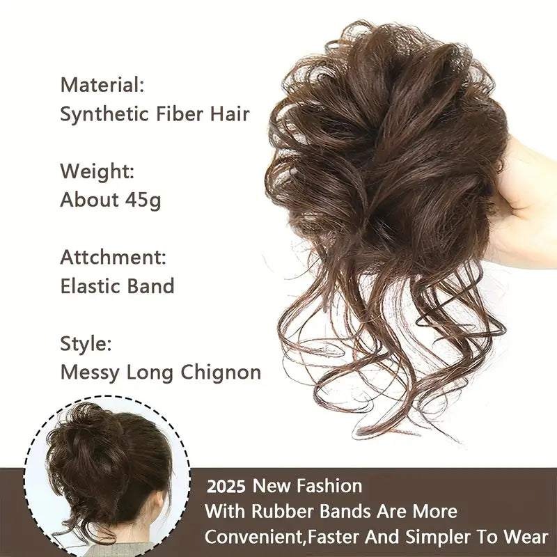 SYNTHETIC MESSY CURLY CLAW BUN