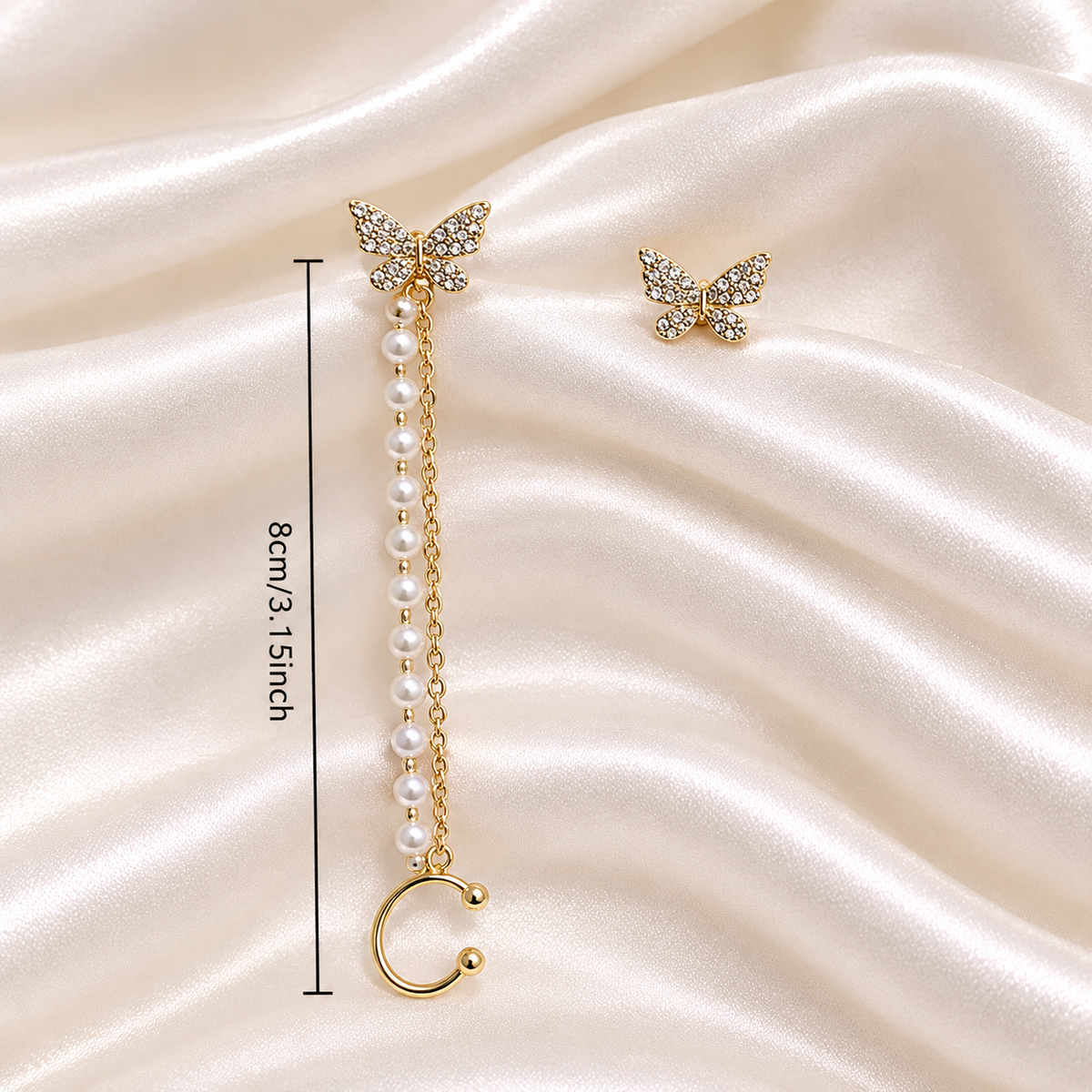 BUTTERFLY PEARL CHAIN CUFF