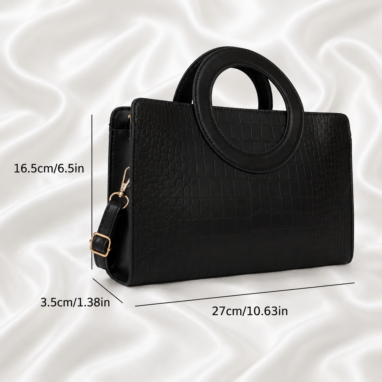 BLACK CROCODILE BAG