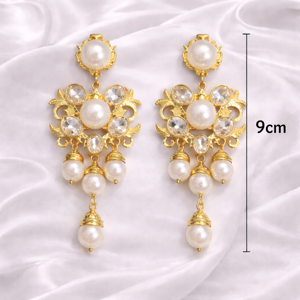 PEARL KUNDAN EARRINGS