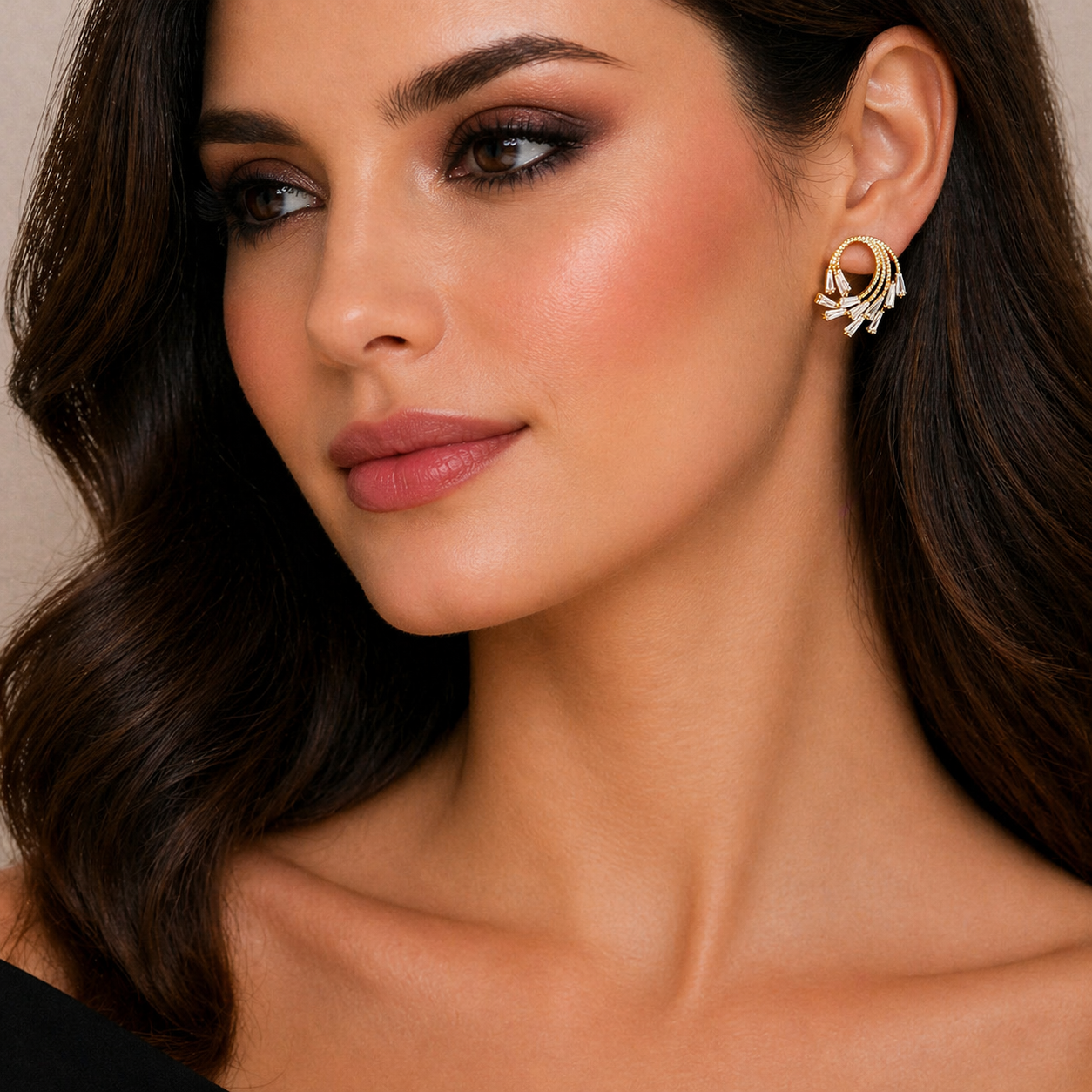 TWISTED TRENDY ZIRCON EARRINGS
