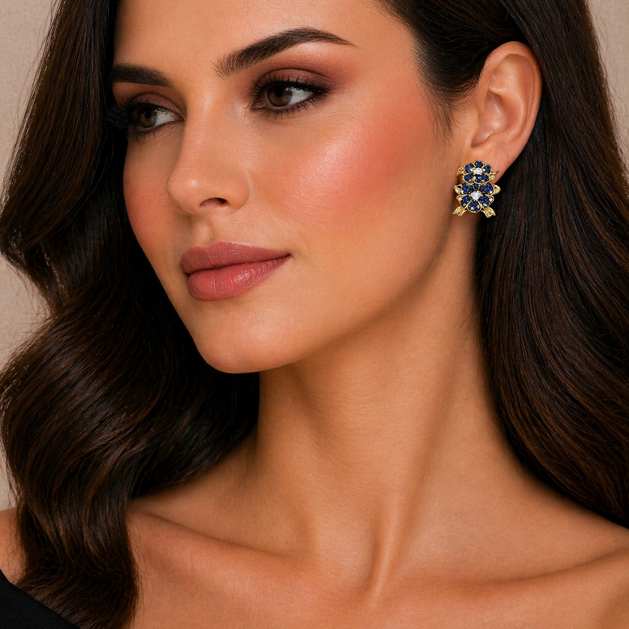 BLUE HUE ZIRCON FLOWER EARRINGS