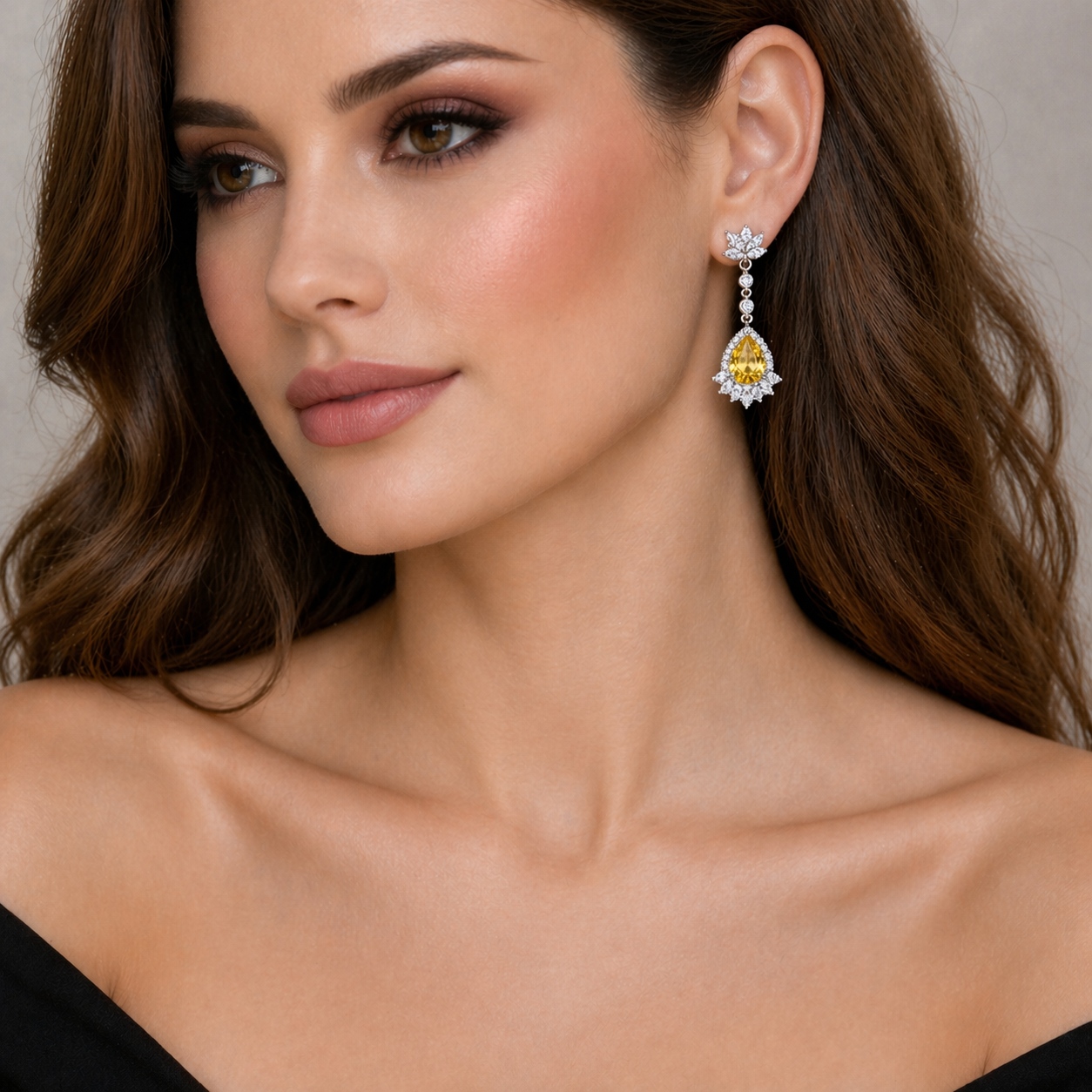 YELLOW ZIRCON EARRINGS