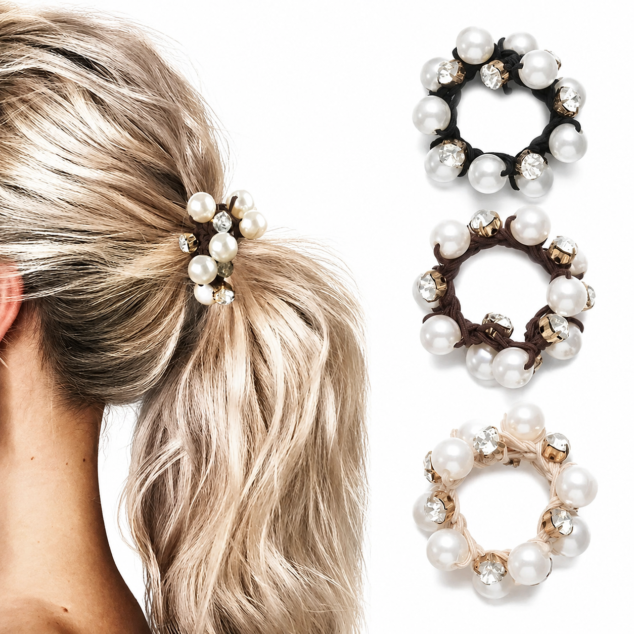 PEARL SCRUNCHIES TIES (pack of 3)