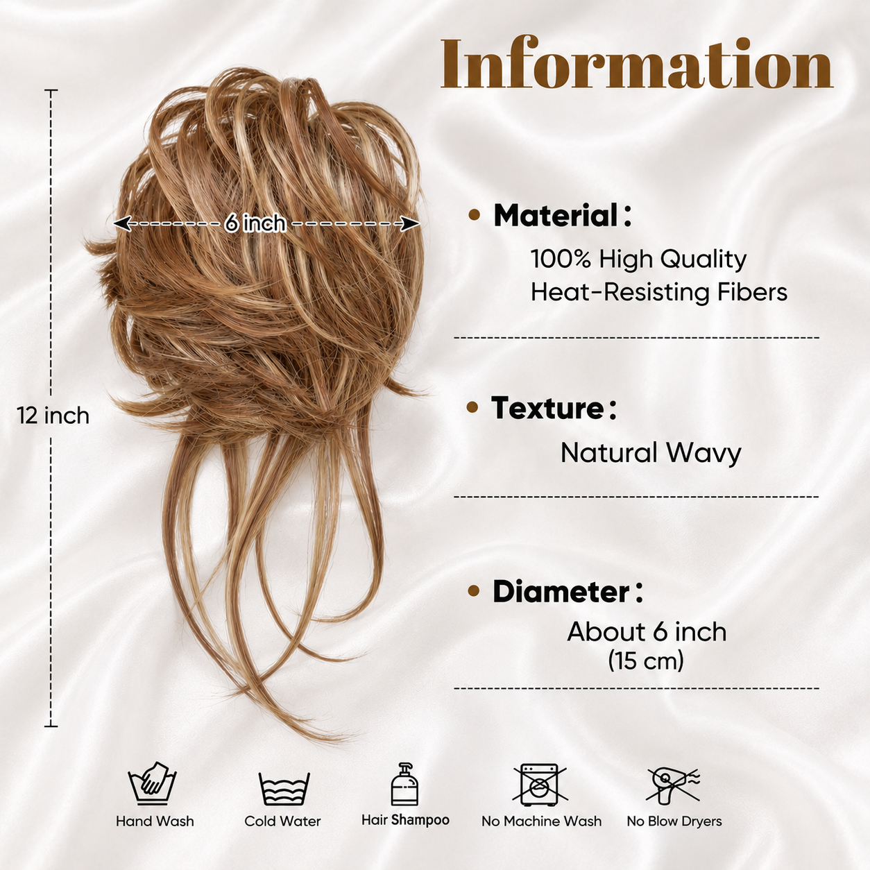 SYNTHETIC CURLY MESSY BUN SCRUNCHY