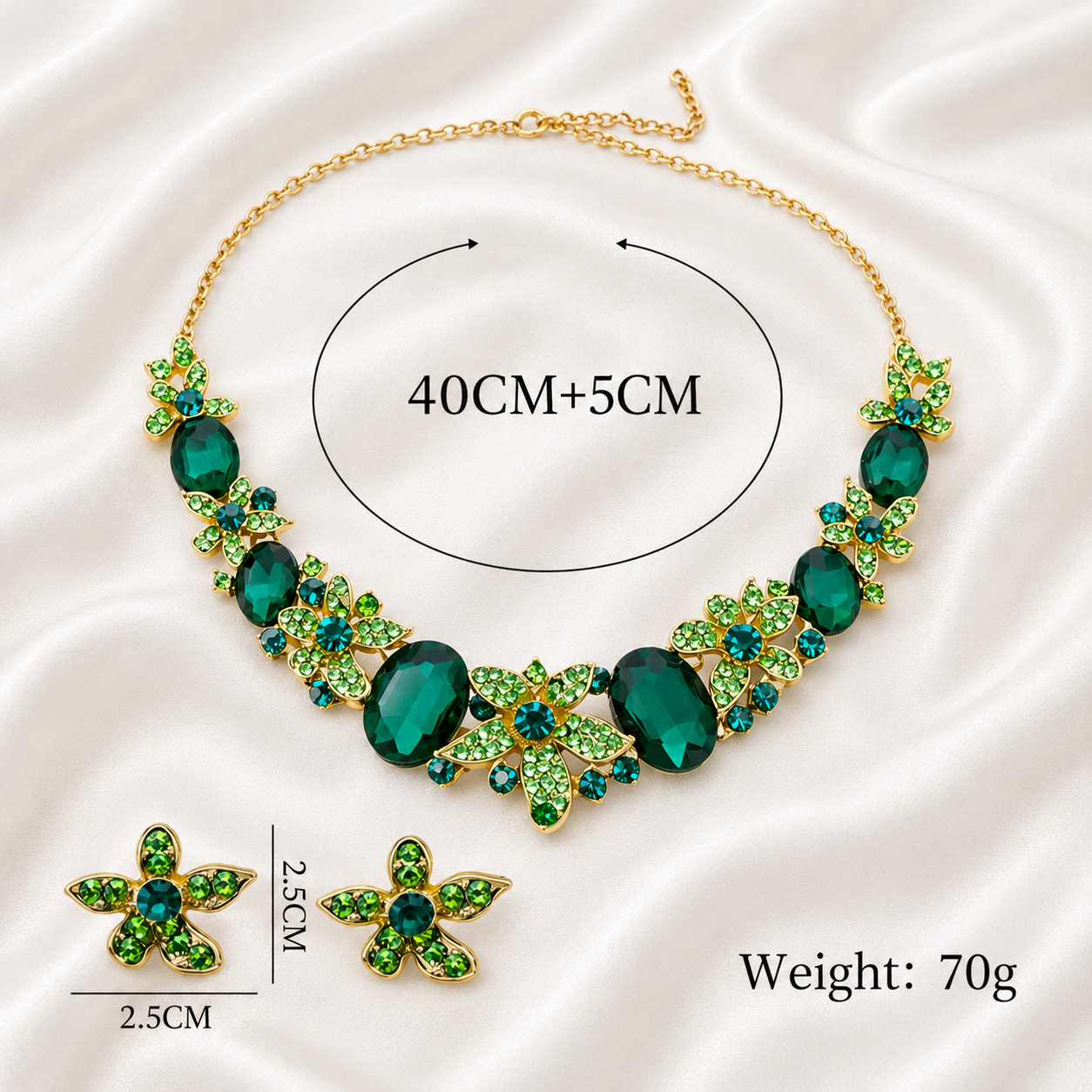 LUXURY EMERALD CRYSTAL SET