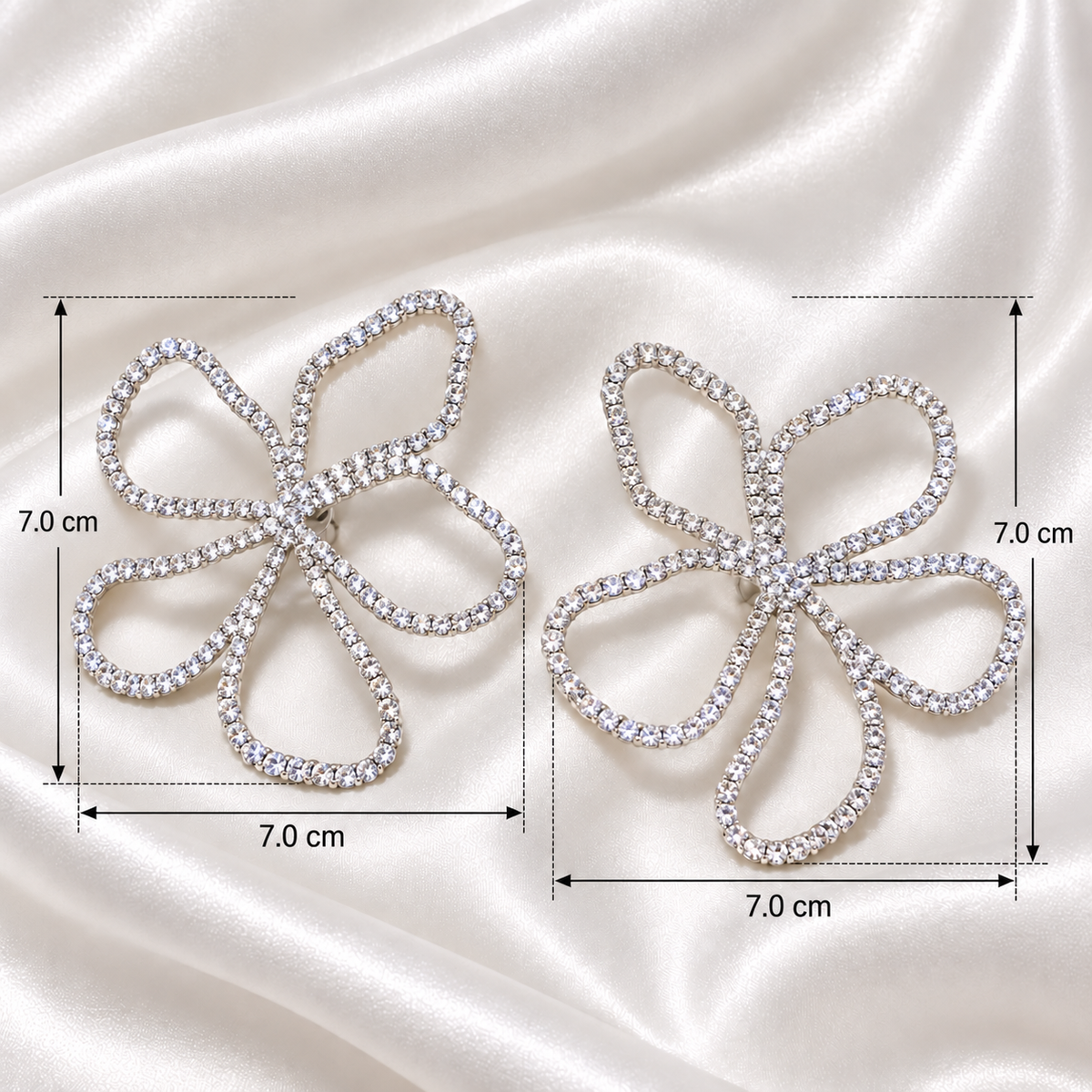 CRYSTAL PETAL FLOWER EARRINGS