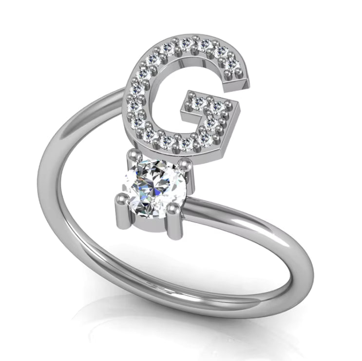 ALPHABET ZIRCON RING