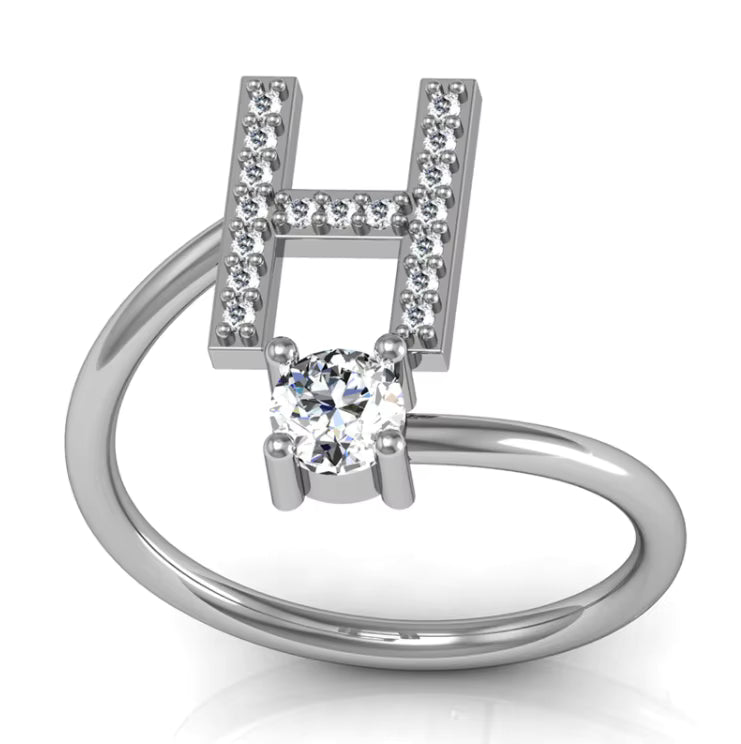 ALPHABET ZIRCON RING