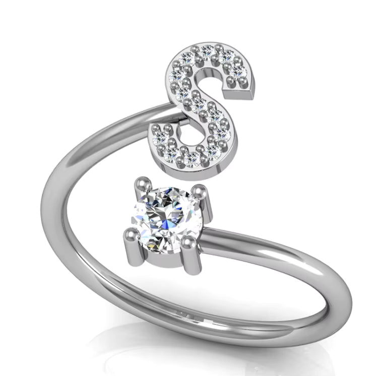 ALPHABET ZIRCON RING