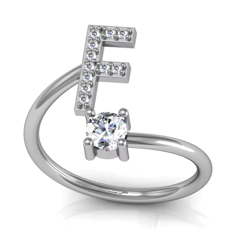 ALPHABET ZIRCON RING