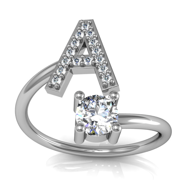 ALPHABET ZIRCON RING