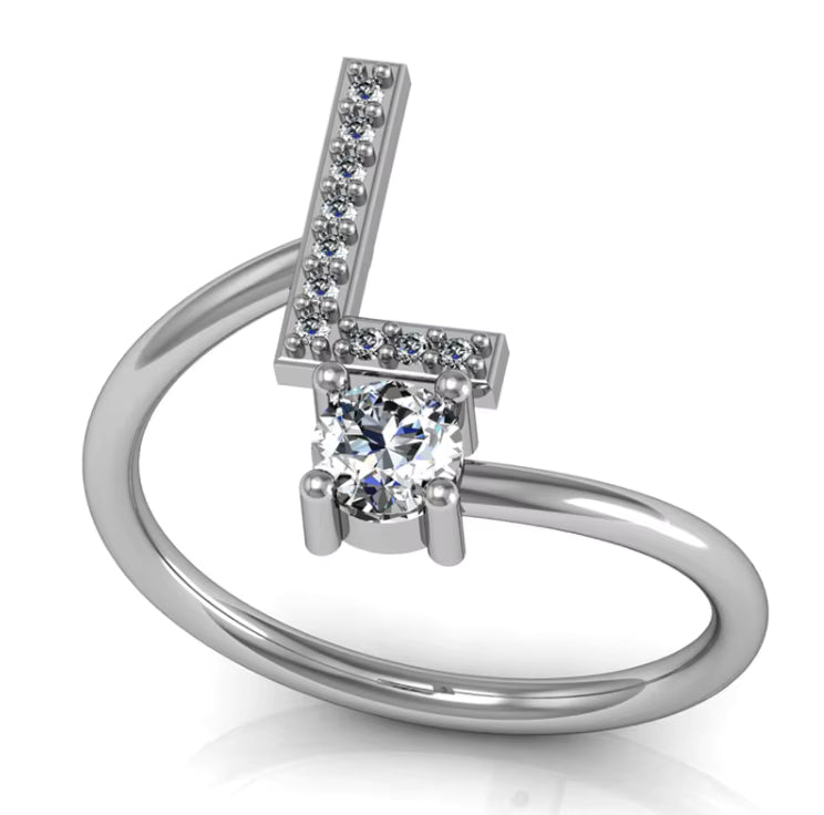 ALPHABET ZIRCON RING