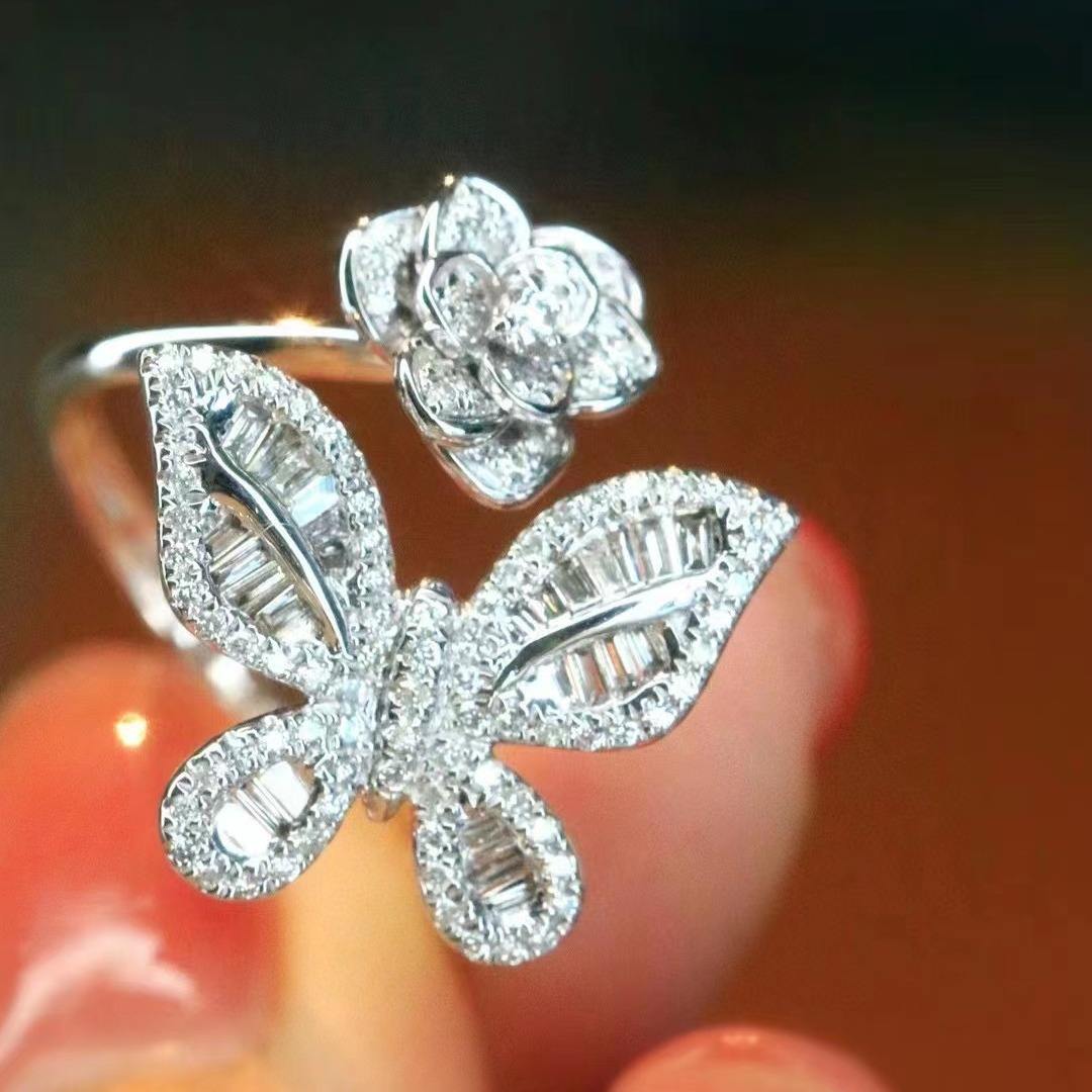 ROSE BUTTERFLY ZIRCON RING