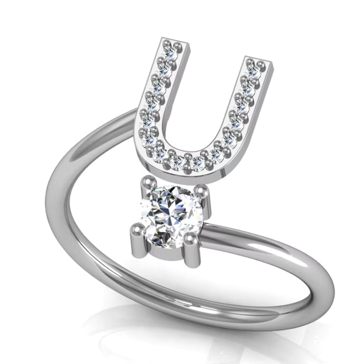 ALPHABET ZIRCON RING