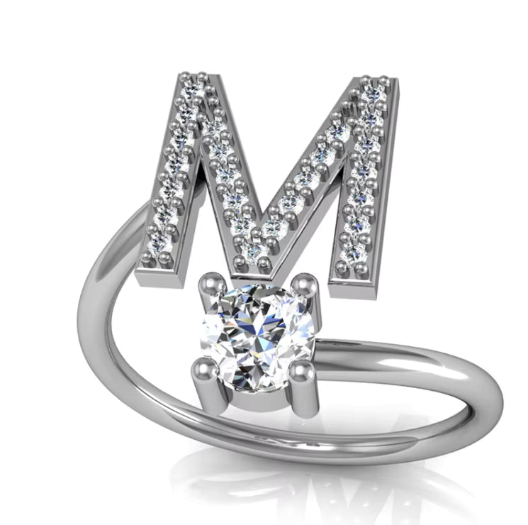 ALPHABET ZIRCON RING