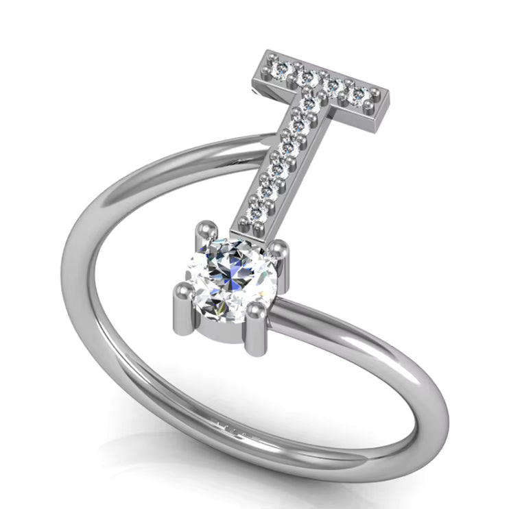 ALPHABET ZIRCON RING