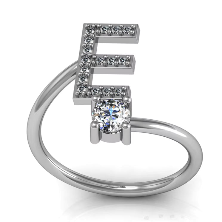 ALPHABET ZIRCON RING