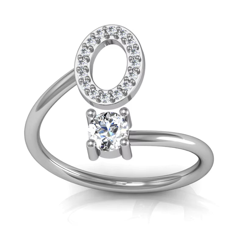 ALPHABET ZIRCON RING