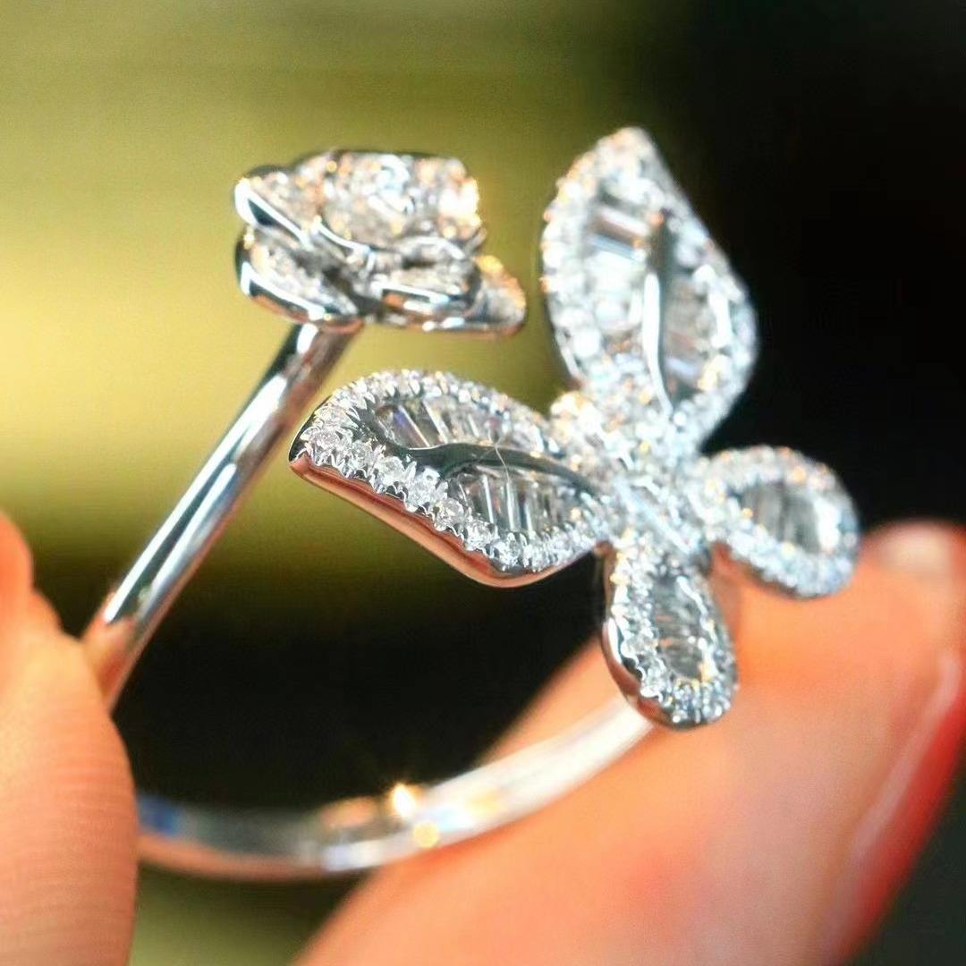 ROSE BUTTERFLY ZIRCON RING