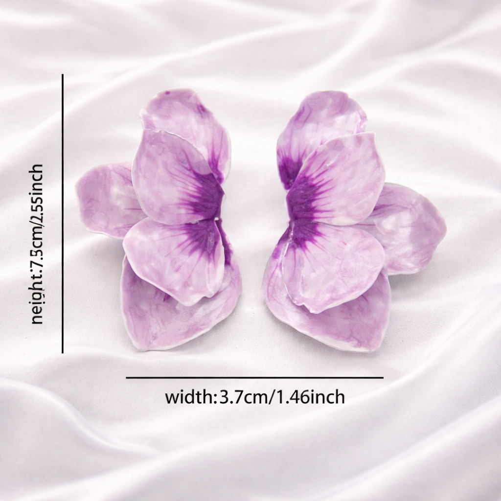 3D FLORAL PETAL EARRINGS