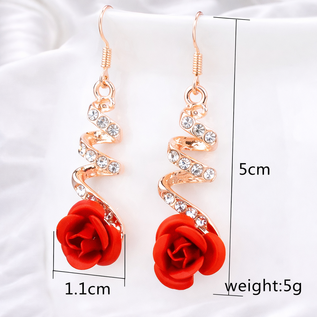 ROSE DROP SPIRAL EARRING