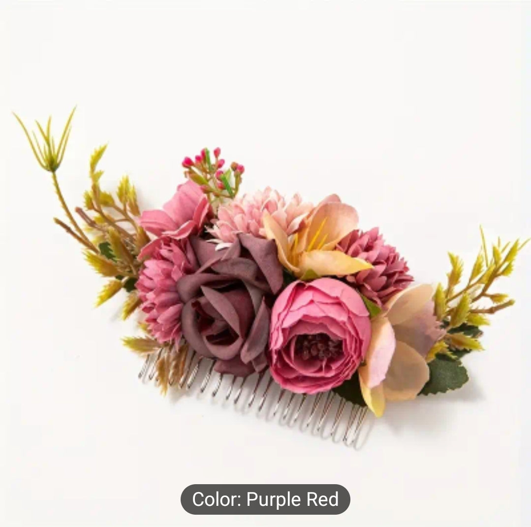 FLOWERS HAIR COMB