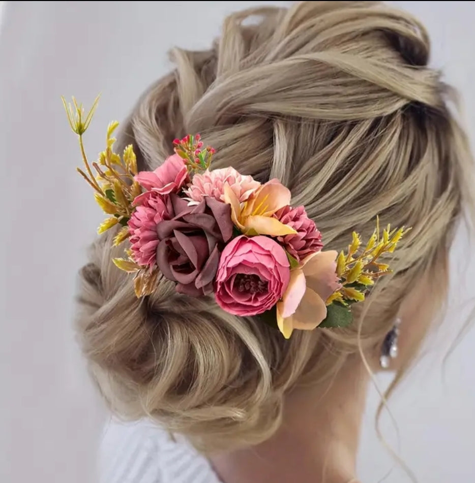 FLOWERS HAIR COMB