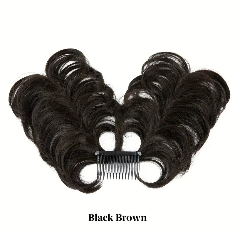 CURLY WAVY CLIP IN HAIR BUN