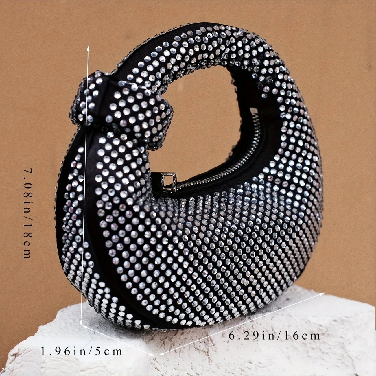 RHINESTONES BLACK BAG