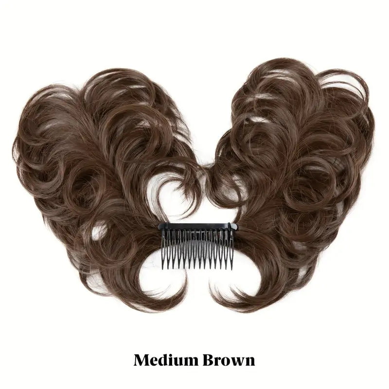 CURLY WAVY CLIP IN HAIR BUN