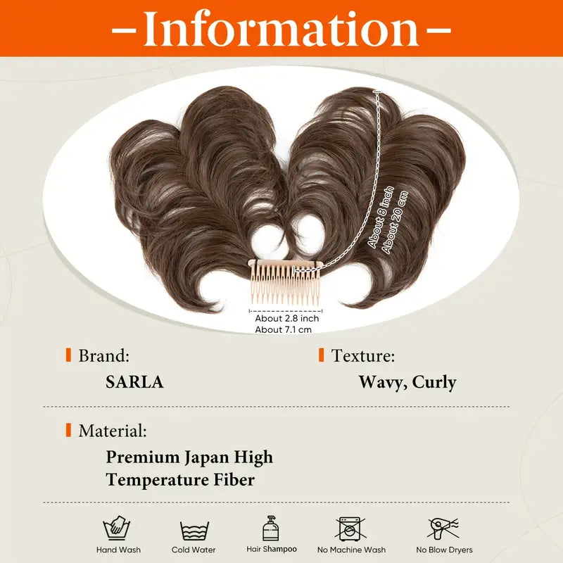 CURLY WAVY CLIP IN HAIR BUN