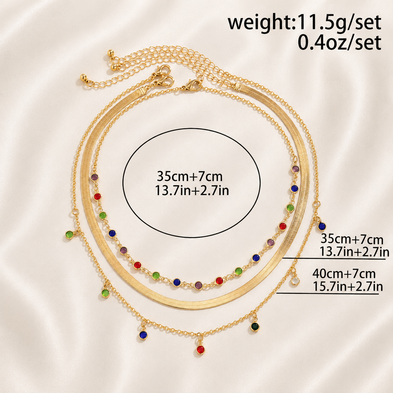 MULTI COLORED LAYERED NECKLACE
