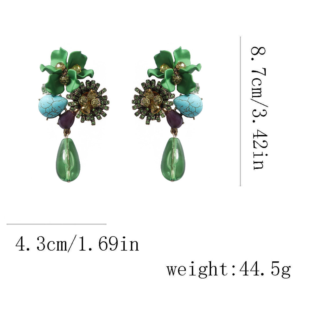 FLORAL WATER DROP EARRINGS