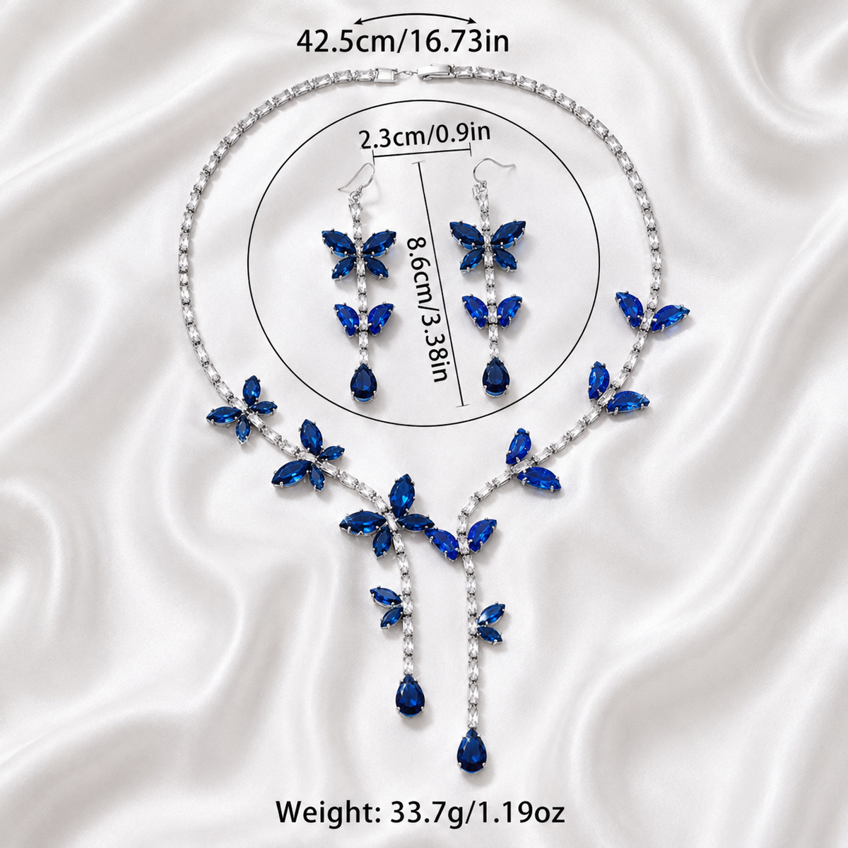 BLUE BUTTERFLY ZIRCON SET