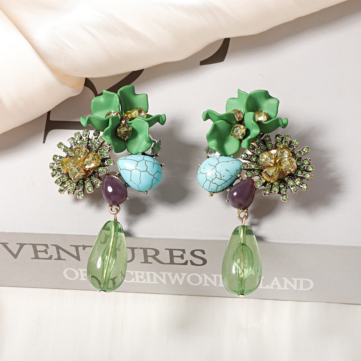 FLORAL WATER DROP EARRINGS