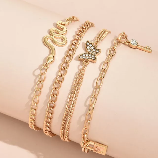 SNAKE CHAIN MULTI LAYER ANKLET