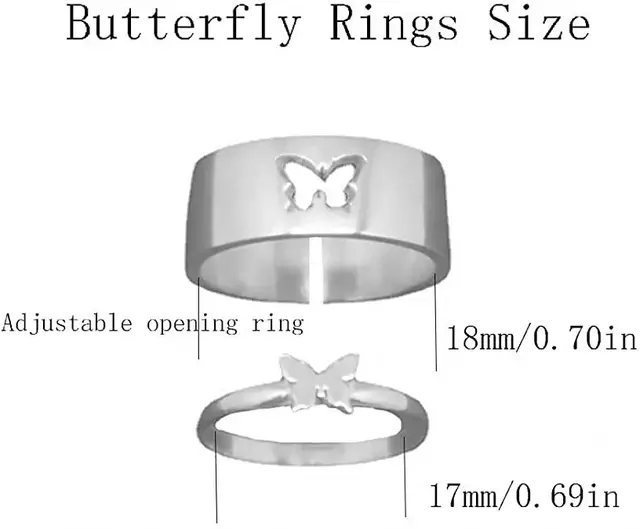 HOLLOW BUTTERFLY COUPLE RING