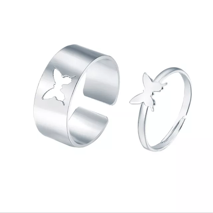 HOLLOW BUTTERFLY COUPLE RING