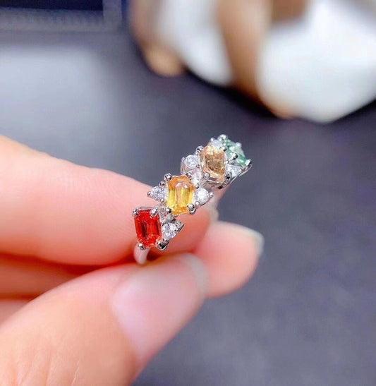 MULTI COLOR CRYSTAL RING