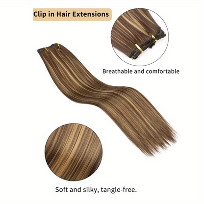 SYNTHETIC STRAIGHT HAIR EXTENSION (16clips)