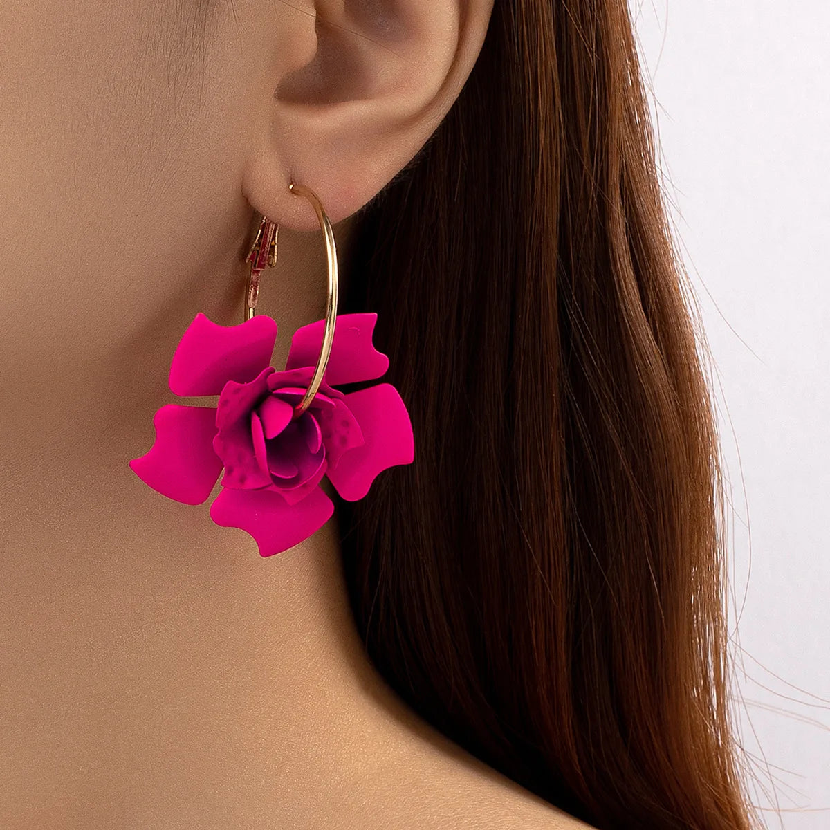 FLOWER HOOP EARRINGS