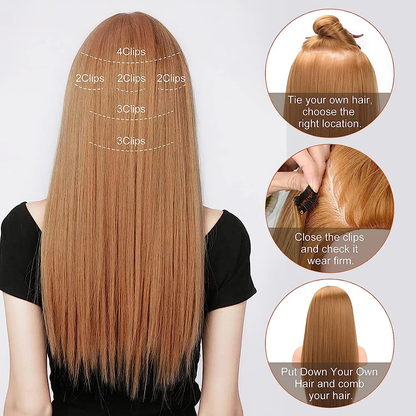 SYNTHETIC STRAIGHT HAIR EXTENSION (16clips)